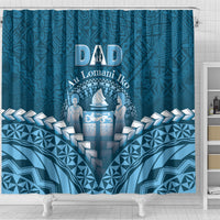 Fiji Happy Father's Day Shower Curtain Au Lomani Iko Dad Polynesian Tribal