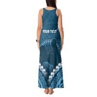 Personalised Fiji Happy Father's Day Tank Maxi Dress Au Lomani Iko Dad Polynesian Tribal