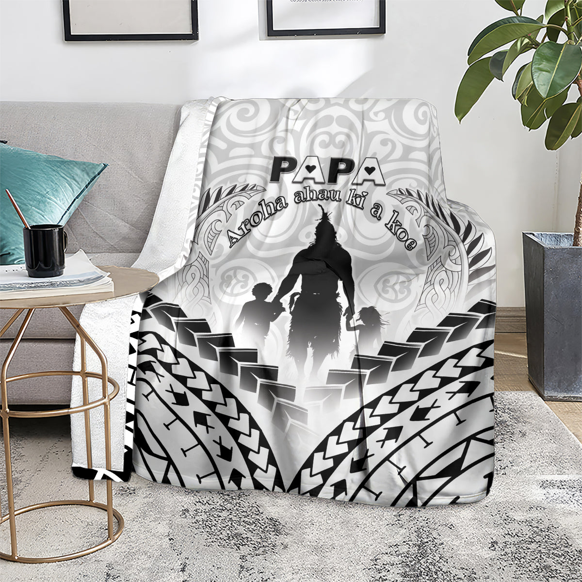 New Zealand Happy Father's Day Blanket Aroha Ahau Ki A Koe Papa Polynesian Tribal LT05 - Polynesian Pride