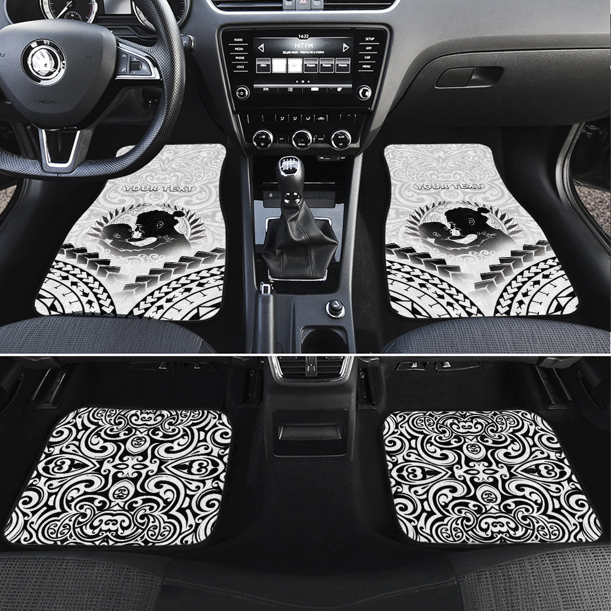 New Zealand Happy Father's Day Car Mats Aroha Ahau Ki A Koe Papa Polynesian Tribal