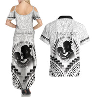 Personalised New Zealand Happy Father's Day Couples Matching Summer Maxi Dress and Hawaiian Shirt Aroha Ahau Ki A Koe Papa Polynesian Tribal