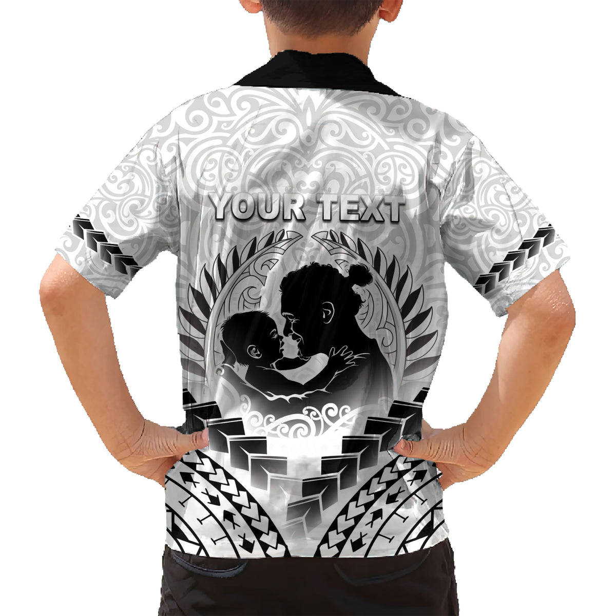 Personalised New Zealand Happy Father's Day Family Matching Short Sleeve Bodycon Dress and Hawaiian Shirt Aroha Ahau Ki A Koe Papa Polynesian Tribal