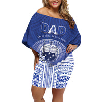 Personalised Samoa Happy Father's Day Family Matching Off Shoulder Short Dress and Hawaiian Shirt Ou Te Alofa Ia Te Oe Tama Dad Polynesian Tribal