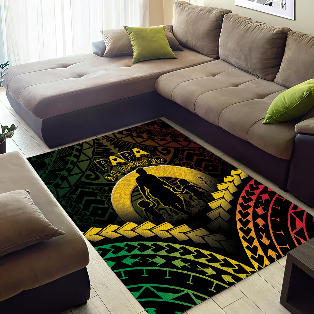 Vanuatu Happy Father's Day Area Rug Mi Lavem Yu Papa Polynesian Tribal