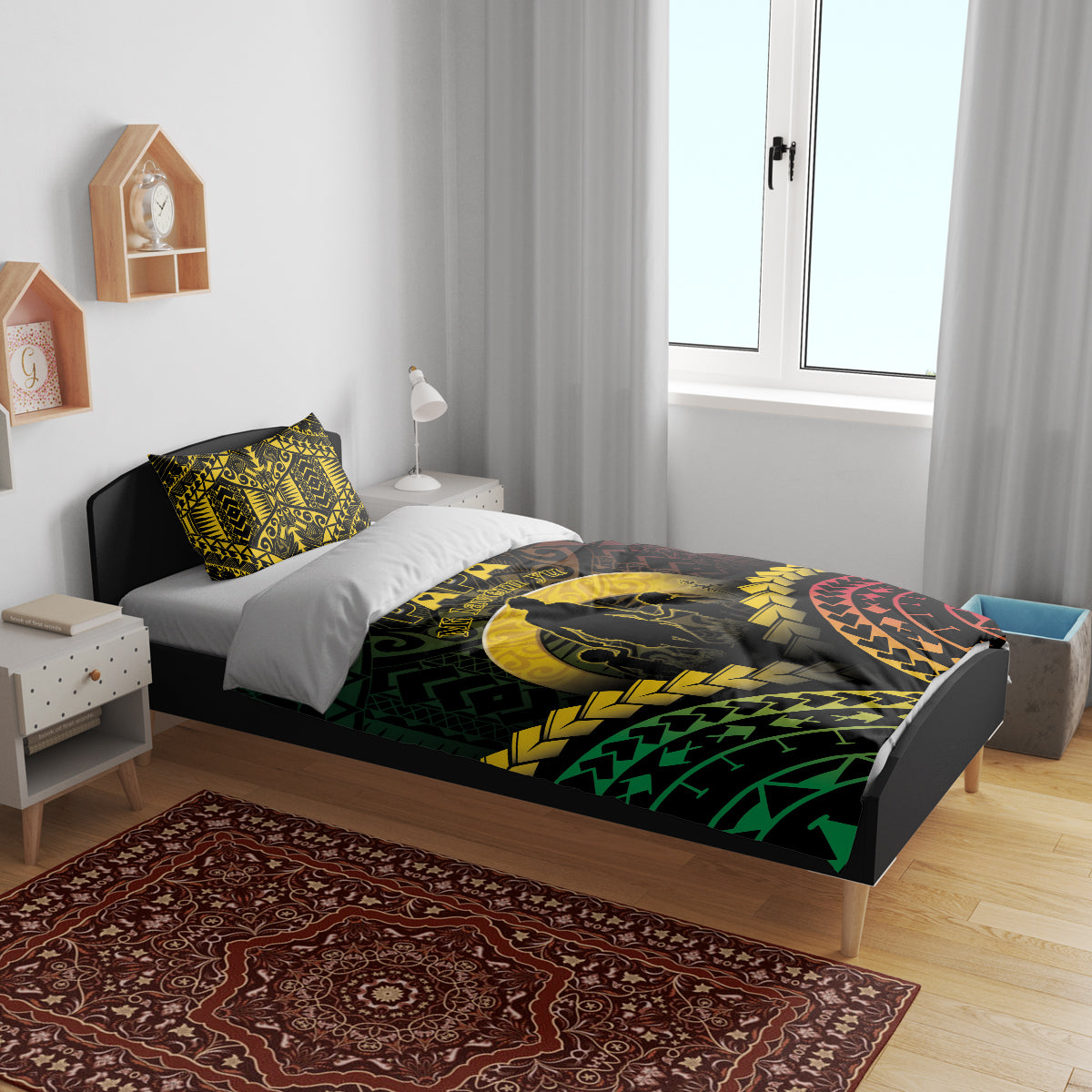 Vanuatu Happy Father's Day Bedding Set Mi Lavem Yu Papa Polynesian Tribal LT05 - Polynesian Pride