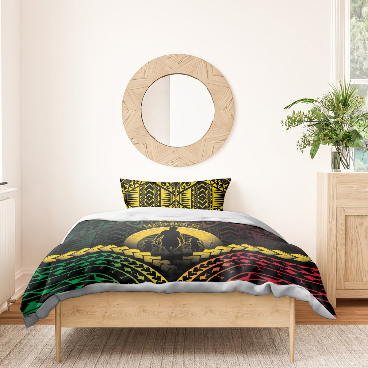 Vanuatu Happy Father's Day Bedding Set Mi Lavem Yu Papa Polynesian Tribal LT05 - Polynesian Pride