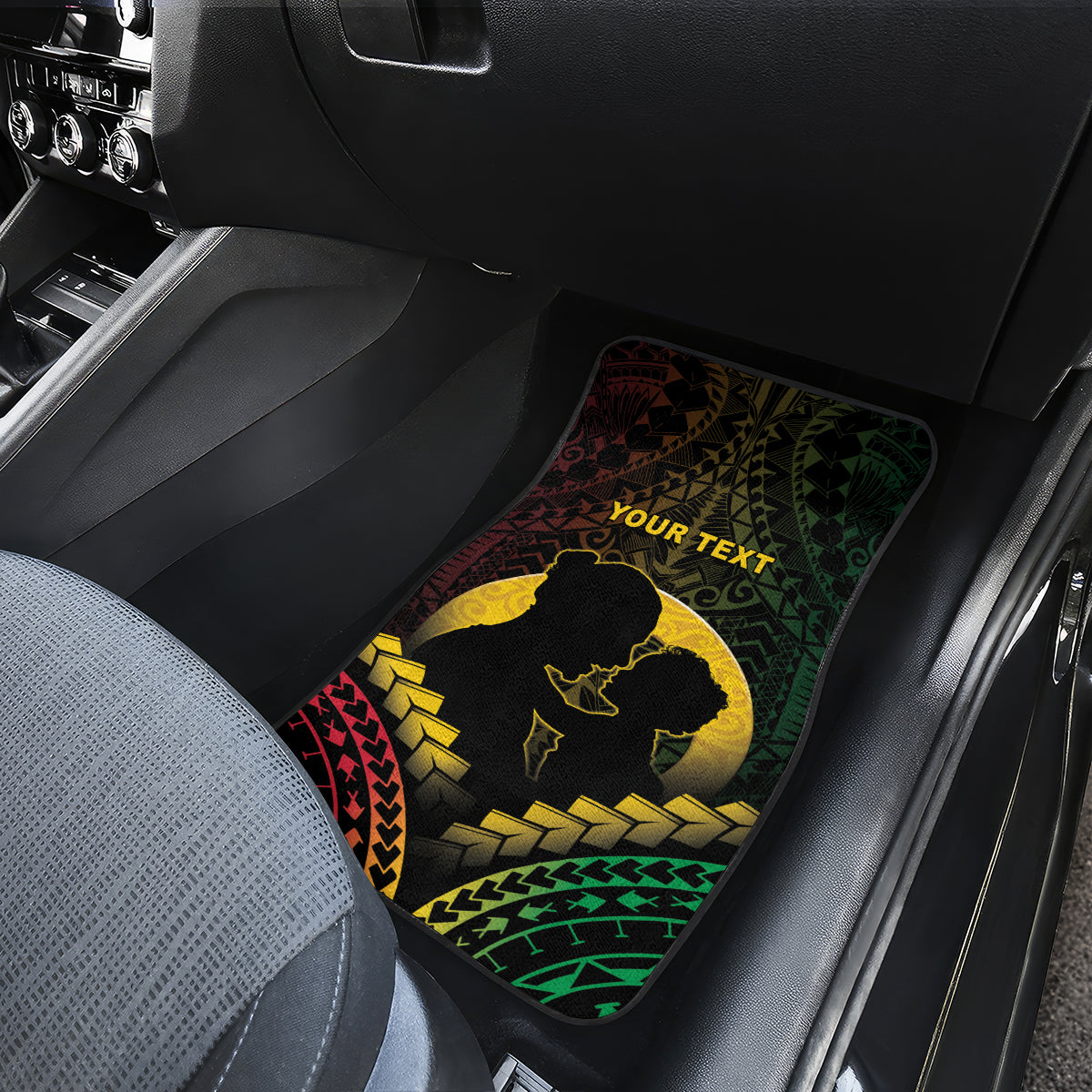 Personalised Vanuatu Happy Father's Day Car Mats Mi Lavem Yu Papa Polynesian Tribal LT05 - Polynesian Pride