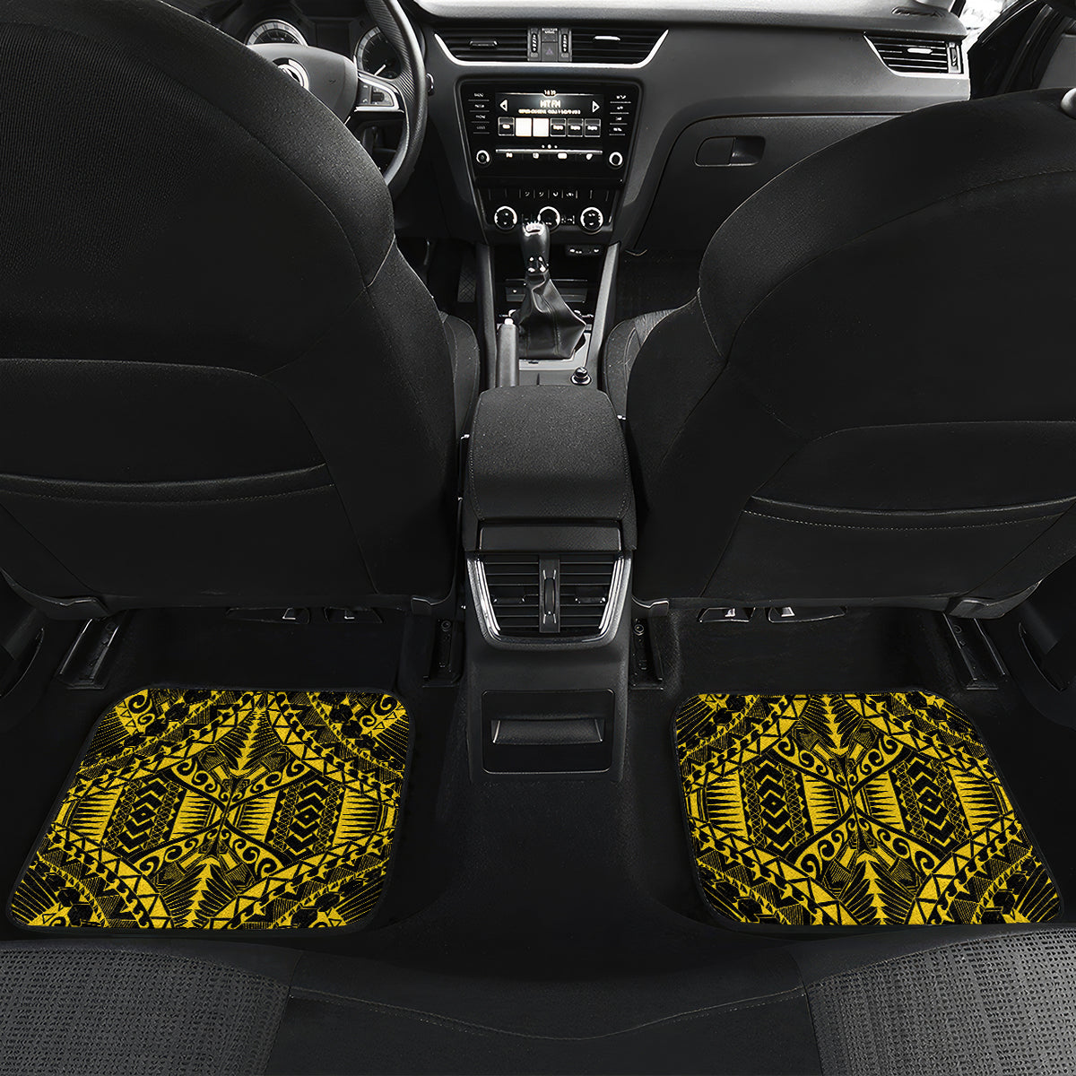 Personalised Vanuatu Happy Father's Day Car Mats Mi Lavem Yu Papa Polynesian Tribal LT05 Set 2pcs - Back Reggae - Polynesian Pride