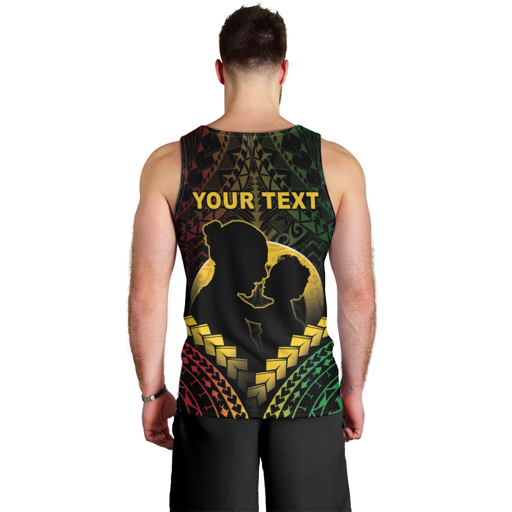 Personalised Vanuatu Happy Father's Day Men Tank Top Mi Lavem Yu Papa Polynesian Tribal