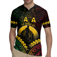 Personalised Vanuatu Happy Father's Day Rugby Jersey Mi Lavem Yu Papa Polynesian Tribal