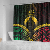 Vanuatu Happy Father's Day Shower Curtain Mi Lavem Yu Papa Polynesian Tribal