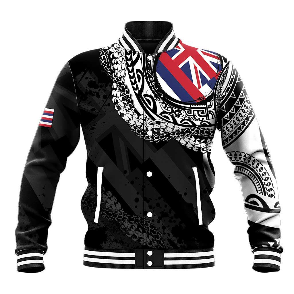 Hawaii Flag Day Baseball Jacket Hawaiian Maile Lei