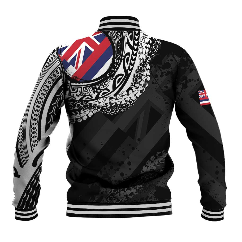 Hawaii Flag Day Baseball Jacket Hawaiian Maile Lei