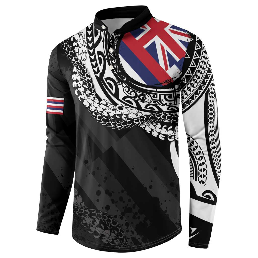 Hawaii Flag Day Button Sweatshirt Hawaiian Maile Lei