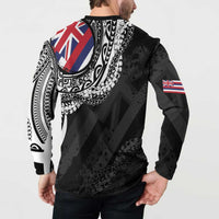 Hawaii Flag Day Button Sweatshirt Hawaiian Maile Lei