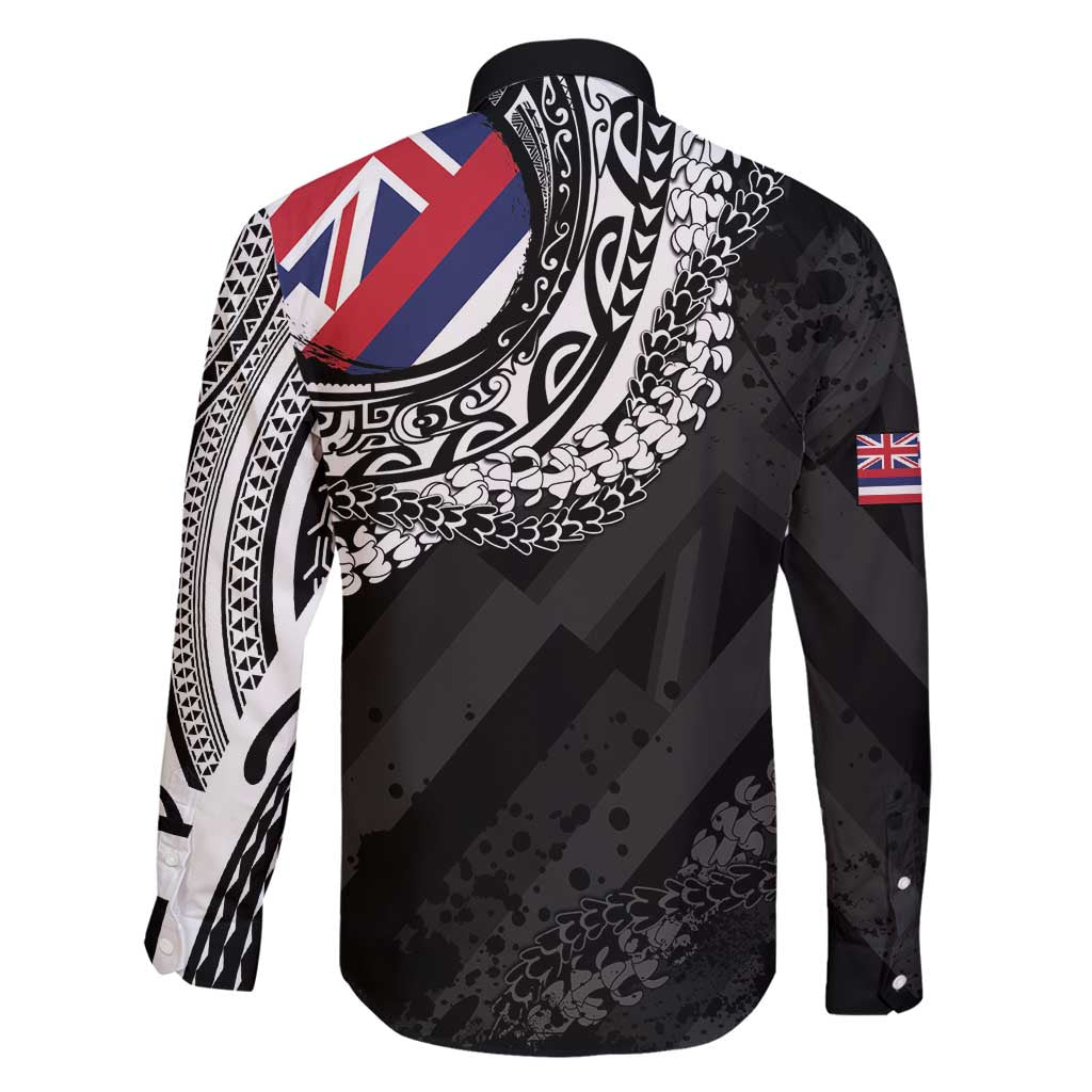 Hawaii Flag Day Family Matching Long Sleeve Bodycon Dress and Hawaiian Shirt Hawaiian Maile Lei