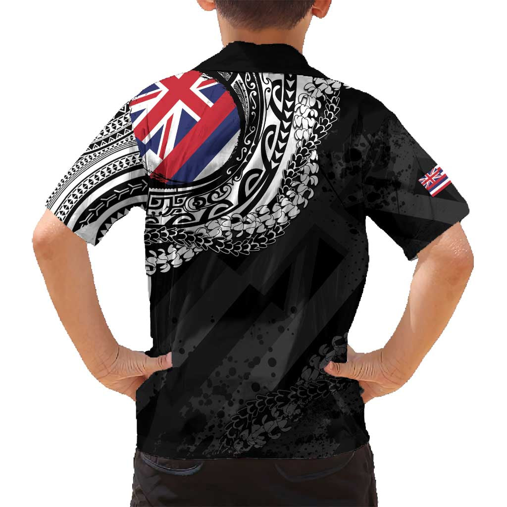 Hawaii Flag Day Family Matching Off Shoulder Short Dress and Hawaiian Shirt Hawaiian Maile Lei