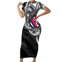 Hawaii Flag Day Family Matching Short Sleeve Bodycon Dress and Hawaiian Shirt Hawaiian Maile Lei