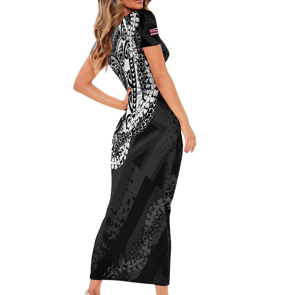 Hawaii Flag Day Family Matching Short Sleeve Bodycon Dress and Hawaiian Shirt Hawaiian Maile Lei