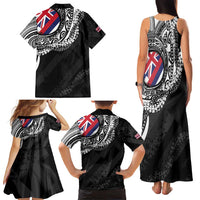 Hawaii Flag Day Family Matching Tank Maxi Dress and Hawaiian Shirt Hawaiian Maile Lei