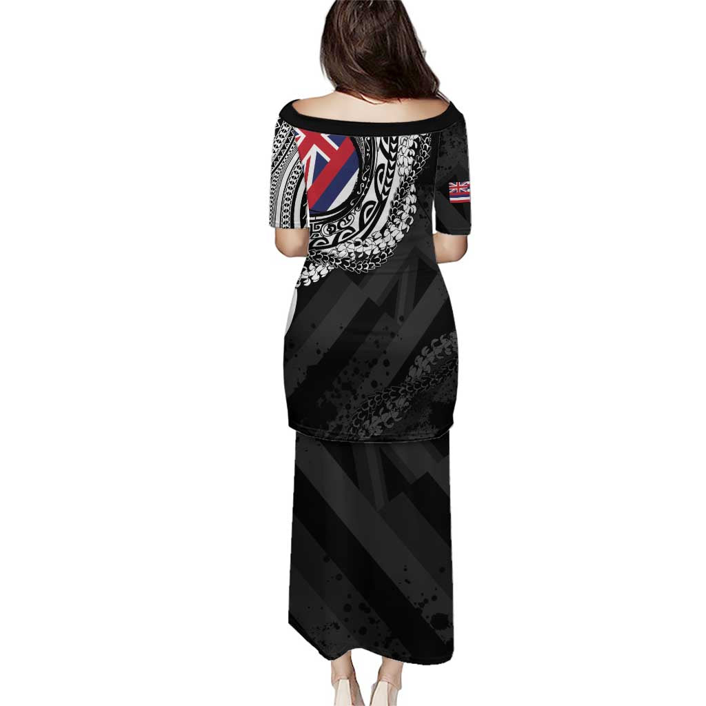 Hawaii Flag Day Puletasi Hawaiian Maile Lei