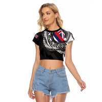 Hawaii Flag Day Raglan Cropped T Shirt Hawaiian Maile Lei