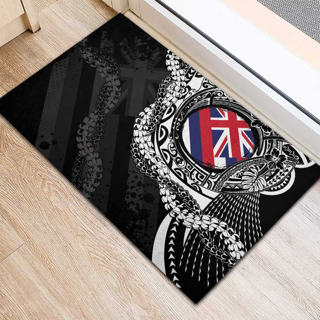 Hawaii Flag Day Rubber Doormat Hawaiian Maile Lei