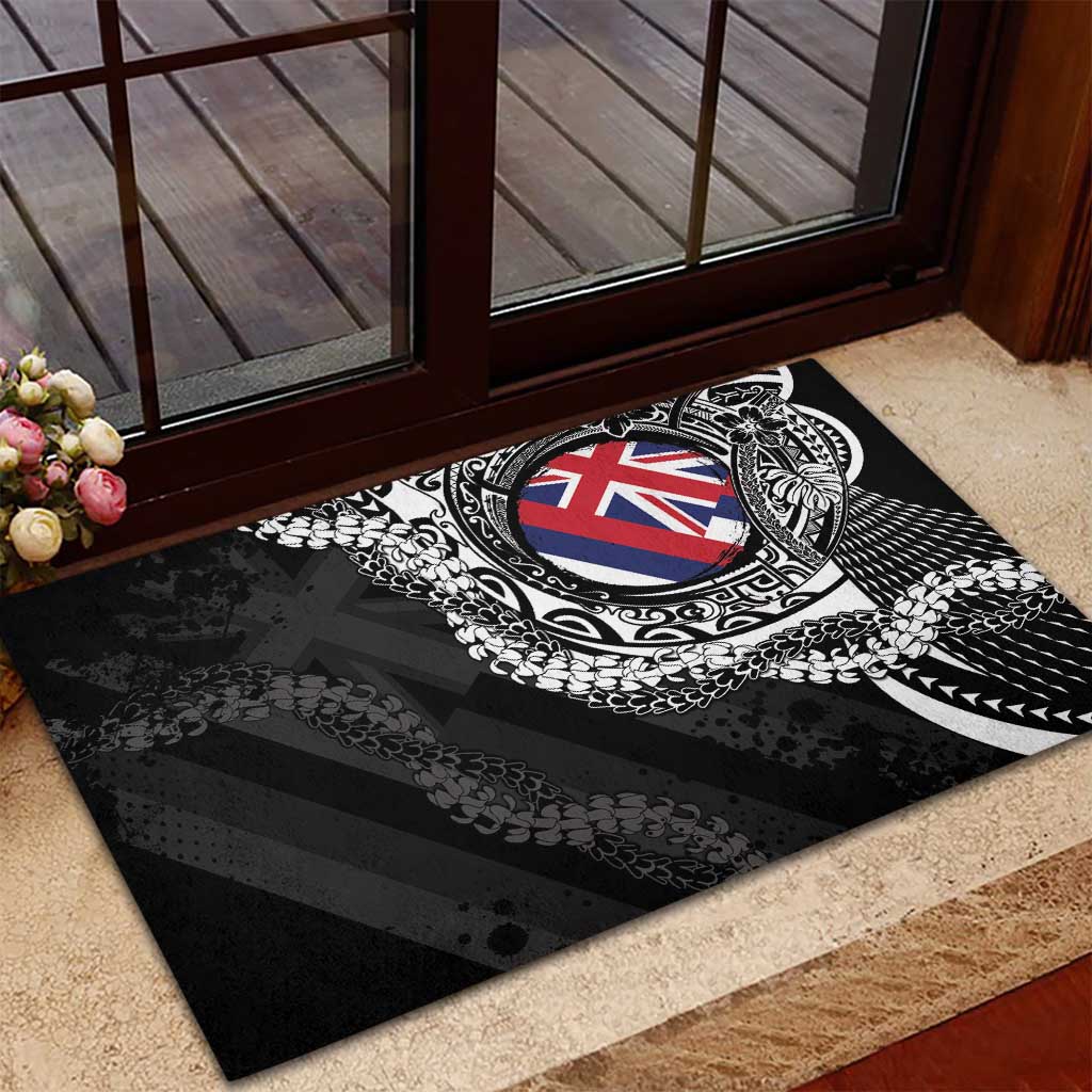 Hawaii Flag Day Rubber Doormat Hawaiian Maile Lei