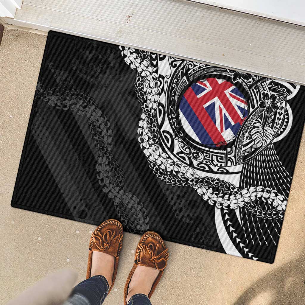 Hawaii Flag Day Rubber Doormat Hawaiian Maile Lei