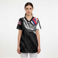 Hawaii Flag Day Scrub Top Hawaiian Maile Lei - Polynesian Pride