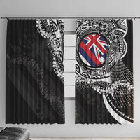Hawaii Flag Day Window Curtain Hawaiian Maile Lei LT05 With Hooks Black - Polynesian Pride
