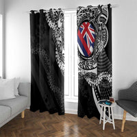 Hawaii Flag Day Window Curtain Hawaiian Maile Lei LT05 With Grommets Black - Polynesian Pride