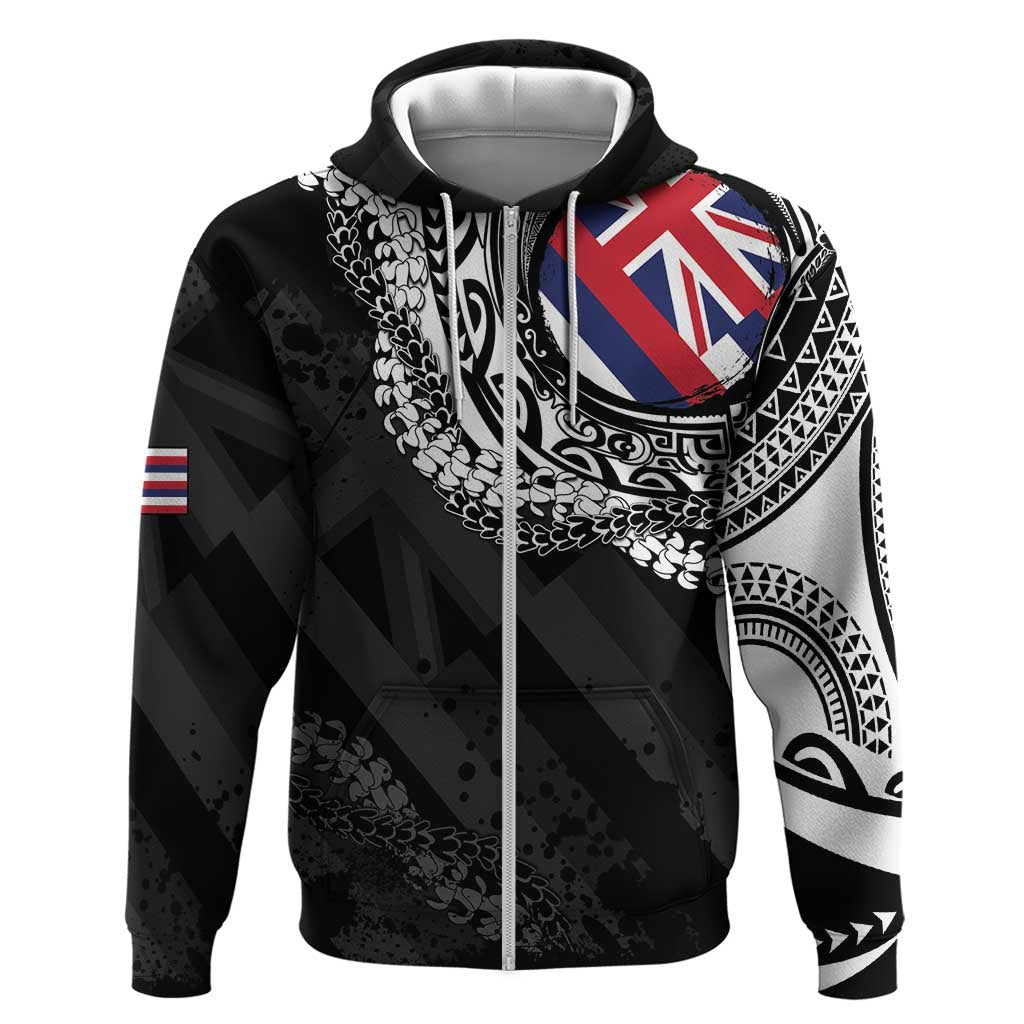Hawaii Flag Day Zip Hoodie Hawaiian Maile Lei