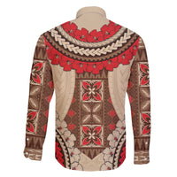 Samoa Language Week Family Matching Puletasi and Hawaiian Shirt Samoan Motif With Red Hibiscus