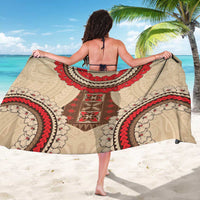 Samoa Language Week Sarong Samoan Motif With Red Hibiscus