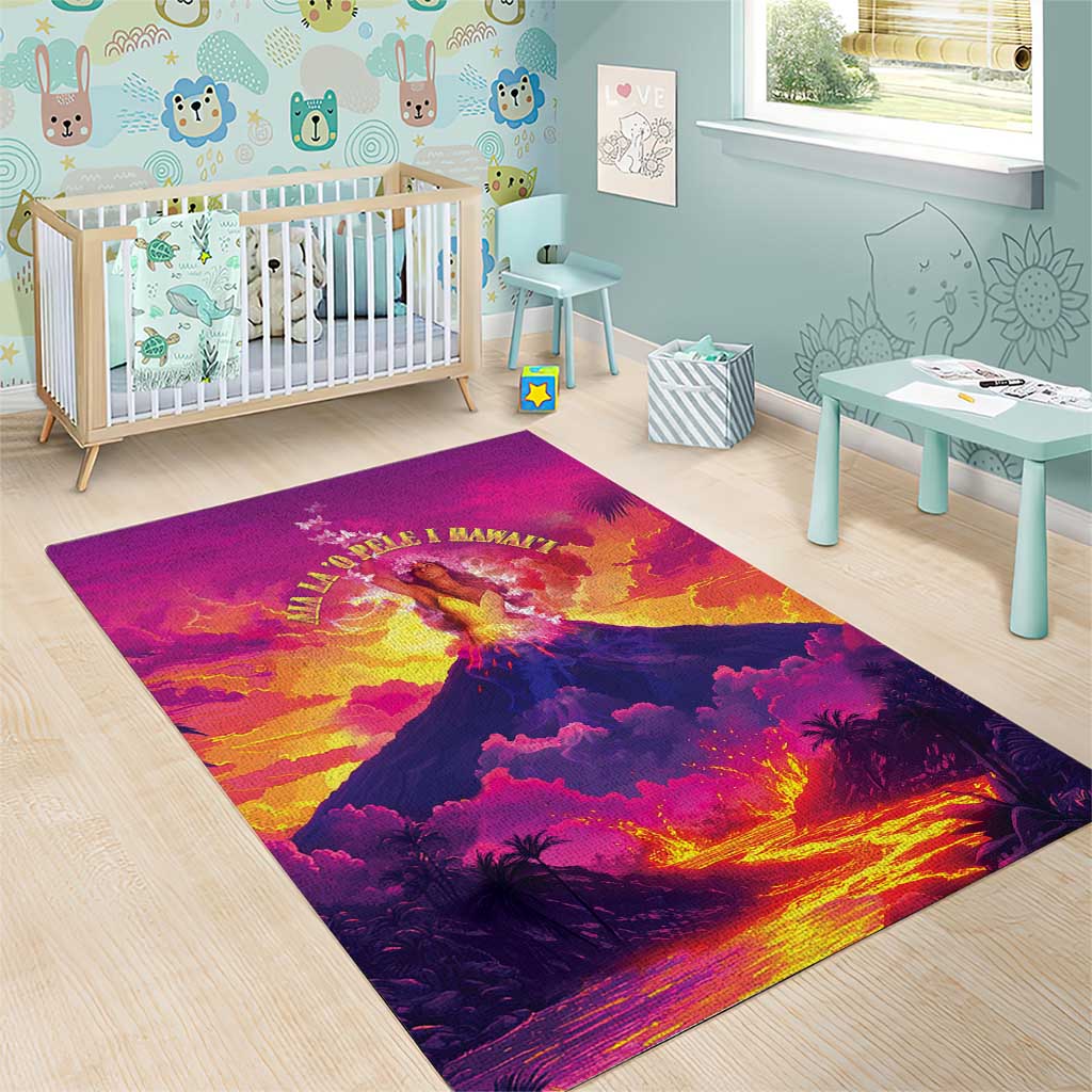 Hawaii Kilauea Volcano Area Rug There Is Pele Goddess Of The Volcano - Polynesian Pride