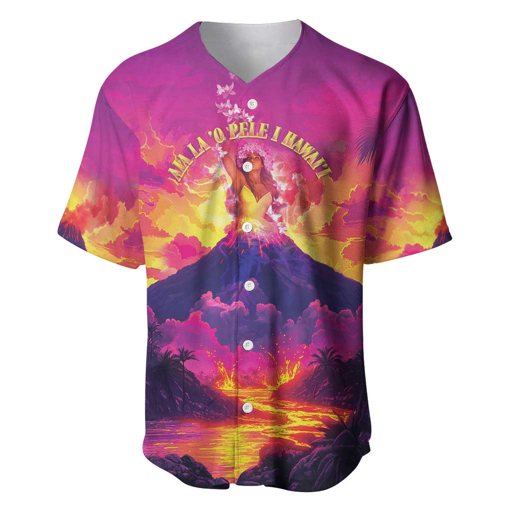 Hawaii Kilauea Volcano Baseball Jersey There Is Pele Goddess Of The Volcano LT05 Purple - Polynesian Pride