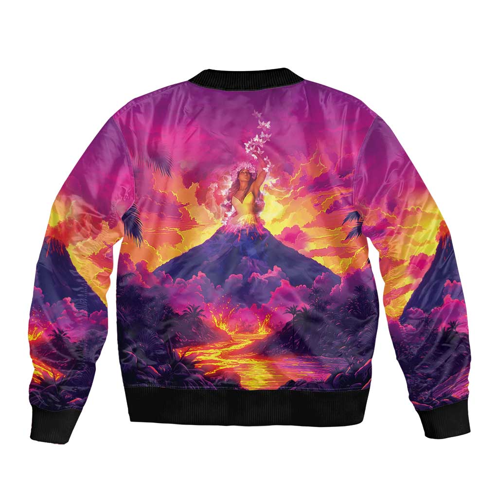 Hawaii Kilauea Volcano Bomber Jacket There Is Pele Goddess Of The Volcano - Polynesian Pride