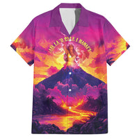 Hawaii Kilauea Volcano Family Matching Summer Maxi Dress and Hawaiian Shirt There Is Pele Goddess Of The Volcano LT05 Dad's Shirt - Short Sleeve Purple - Polynesian Pride