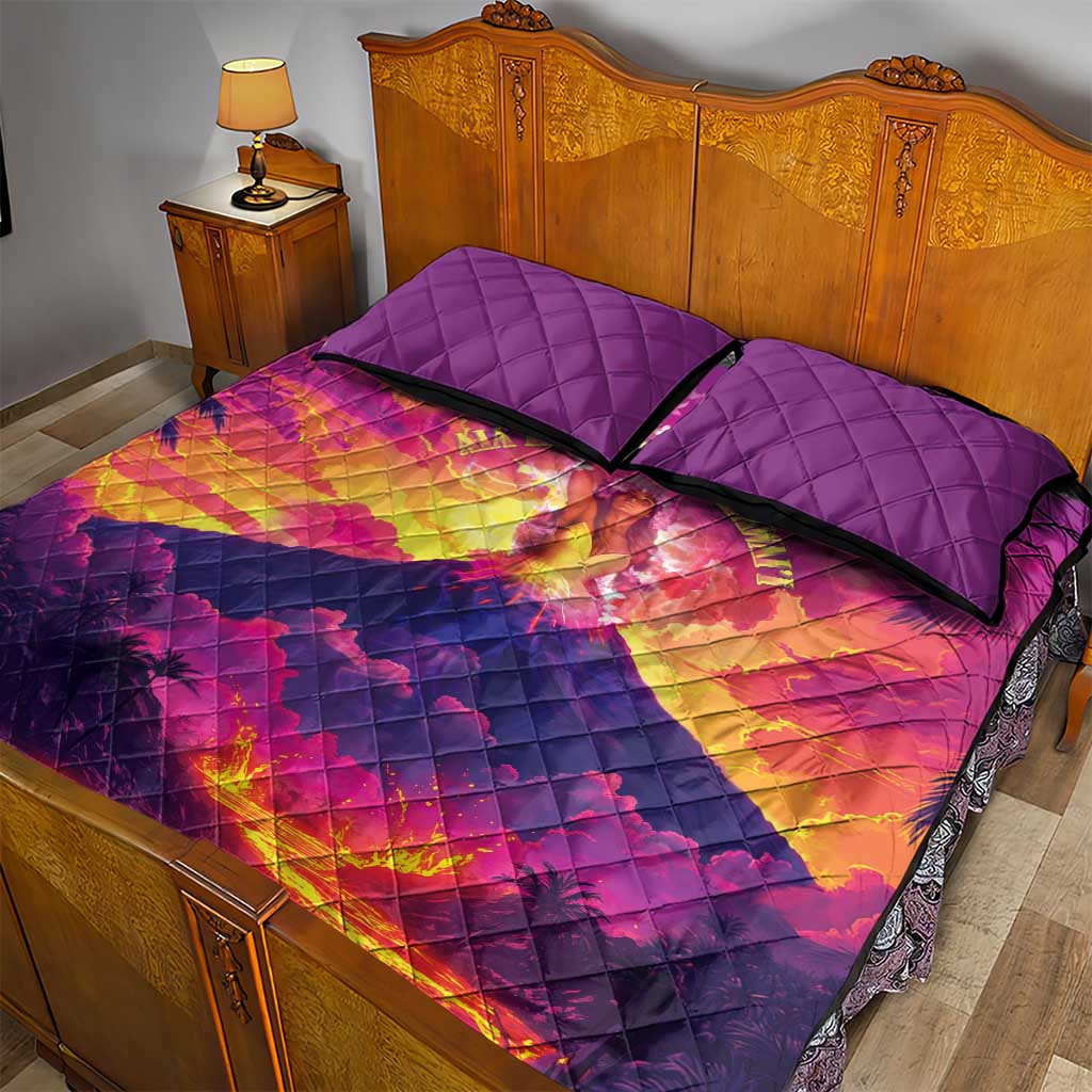 Hawaii Kilauea Volcano Quilt Bed Set There Is Pele Goddess Of The Volcano - Polynesian Pride