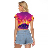 Hawaii Kilauea Volcano Raglan Cropped T Shirt There Is Pele Goddess Of The Volcano LT05 - Polynesian Pride