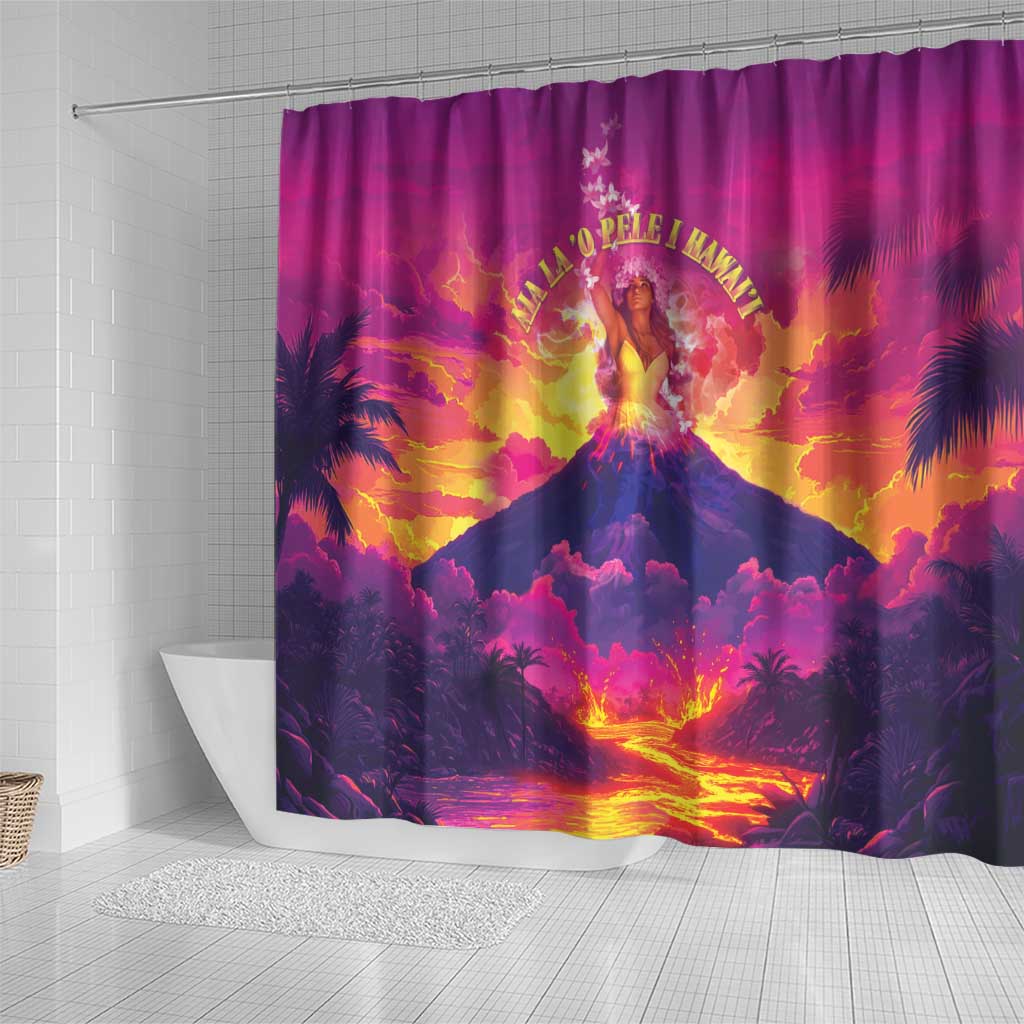 Hawaii Kilauea Volcano Shower Curtain There Is Pele Goddess Of The Volcano - Polynesian Pride