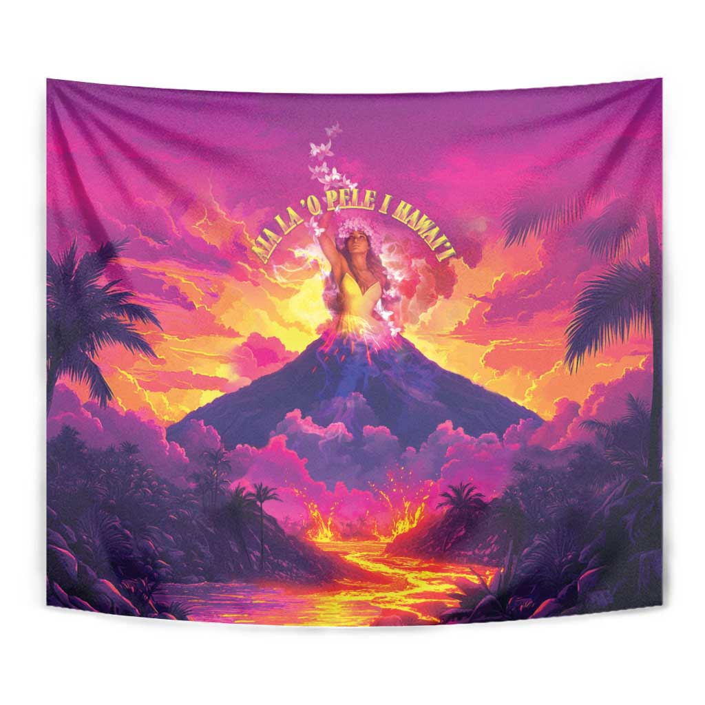 Hawaii Kilauea Volcano Tapestry There Is Pele Goddess Of The Volcano - Polynesian Pride