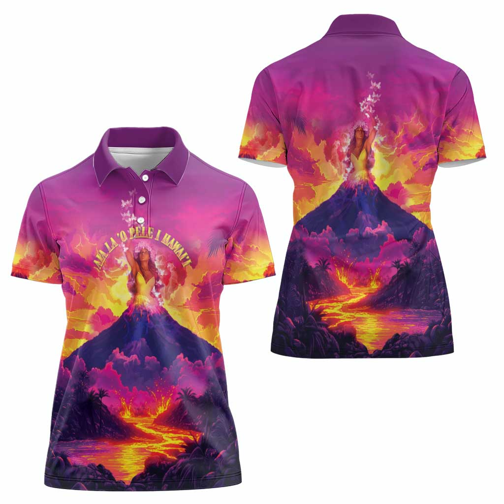Hawaii Kilauea Volcano Women Polo Shirt There Is Pele Goddess Of The Volcano - Polynesian Pride