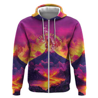 Hawaii Kilauea Volcano Zip Hoodie There Is Pele Goddess Of The Volcano LT05 Zip Hoodie Purple - Polynesian Pride