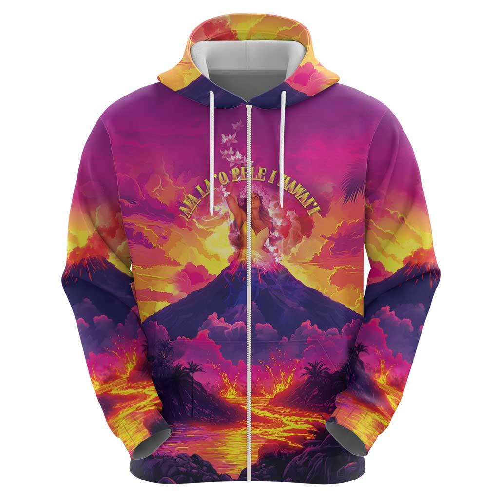 Hawaii Kilauea Volcano Zip Hoodie There Is Pele Goddess Of The Volcano LT05 - Polynesian Pride