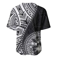 Hibiscus With Black Austronesian Tattoo Pattern Baseball Jersey LT05 - Polynesian Pride