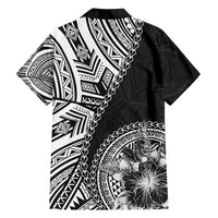 Hibiscus With Black Austronesian Tattoo Pattern Family Matching Long Sleeve Bodycon Dress and Hawaiian Shirt LT05 - Polynesian Pride