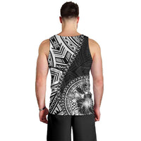 Hibiscus With Black Austronesian Tattoo Pattern Men Tank Top - Polynesian Pride
