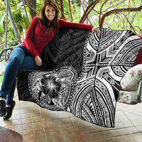 Hibiscus With Black Austronesian Tattoo Pattern Quilt LT05 - Polynesian Pride